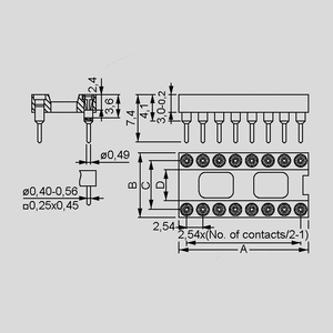 DIL28PZF-S IC-Precision Socket 28pole 7,62mm DIL_PZF