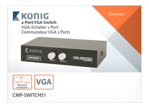 N-CMP-SWITCH51 2 port manual VGA switch, 3x HD15p hun stik