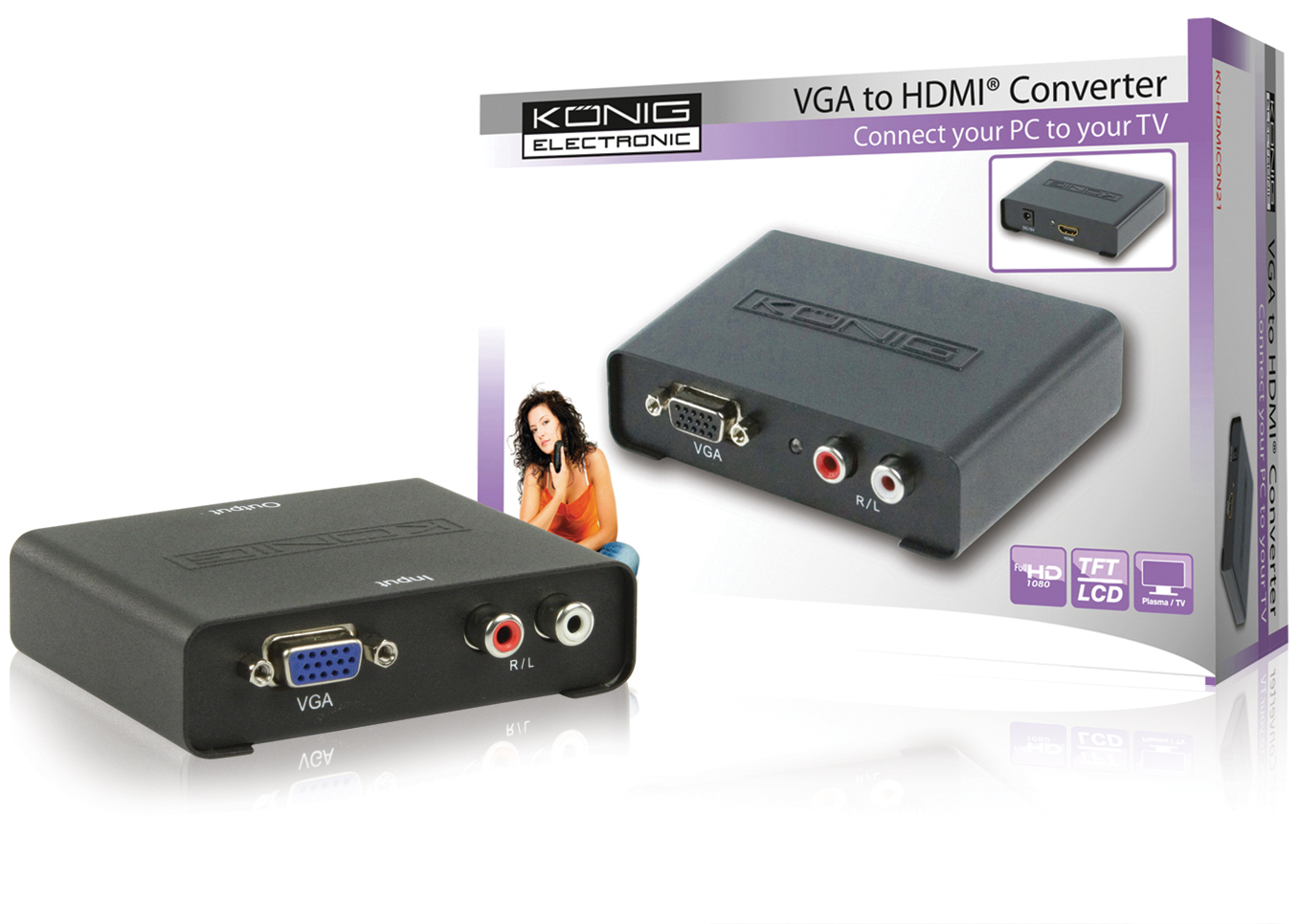 Prøv det voldtage fedme VGA til HDMI converter | Elektronik Lavpris Aps