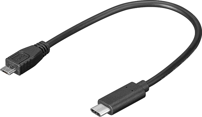 Woods Shipwreck Harden USB 2.0 Micro-B til USB 3.1 Type C / 0,2mtr. | Elektronik Lavpris Aps