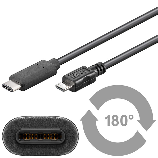 Prestigefyldte Recite person USB 2.0 Micro-B til USB-C, 0,6m | Elektronik Lavpris Aps