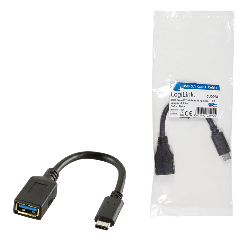 LogiLink CU0168 USB 3.0 [1x USB 3.2 Gen 1 A hane (USB 3.0) - 1x USB 3.2 Gen  1 kontakt C (USB 3.0) ] 1.00 m