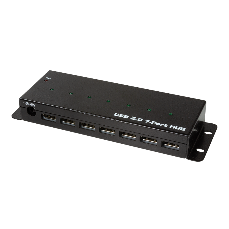LogiLink® USB 2.0, 7-port, industrial level, metal case Elektronik Lavpris