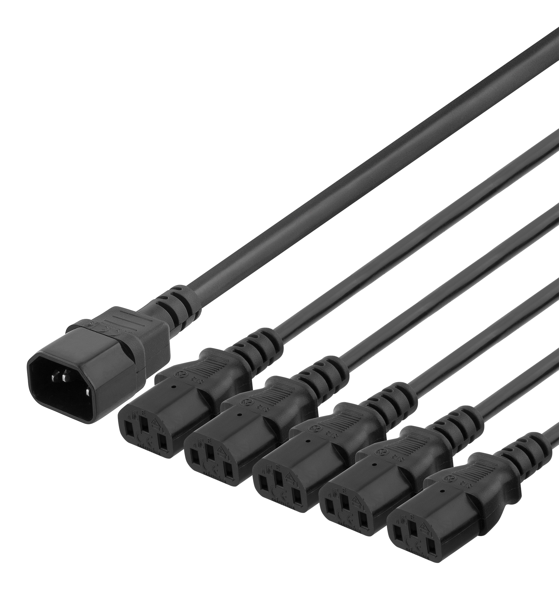 Strømkabel, IEC C14 til 5x IEC C13, 3m, Y-Splitter, sort | Elektronik ...