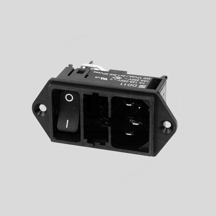 IEC C14 Power Connector Switch, 2xFuse Elektronik Lavpris Aps