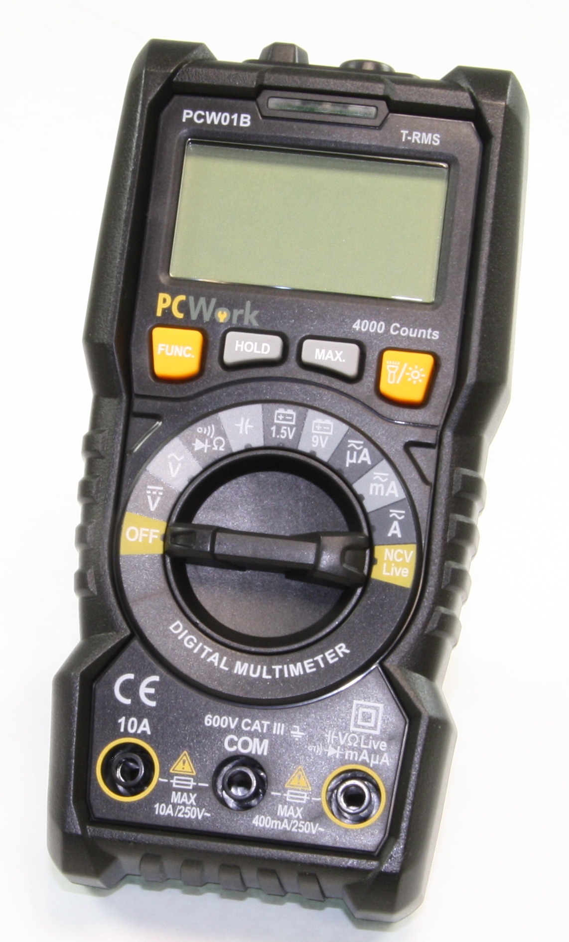 PCWork PCW01B Digital Multimeter, True RMS, Range Elektronik Lavpris Aps