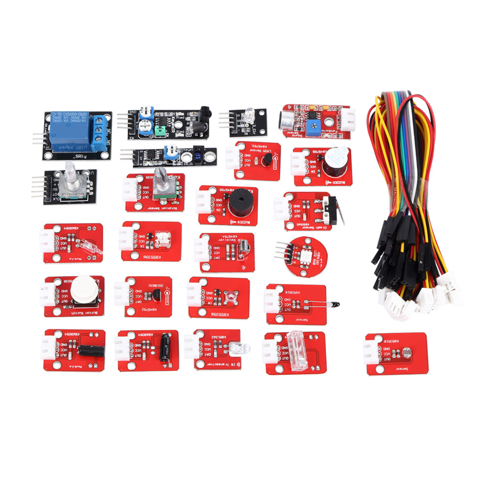 24 Pcs Red Board Sensors Kit for Arduino | Elektronik Lavpris Aps