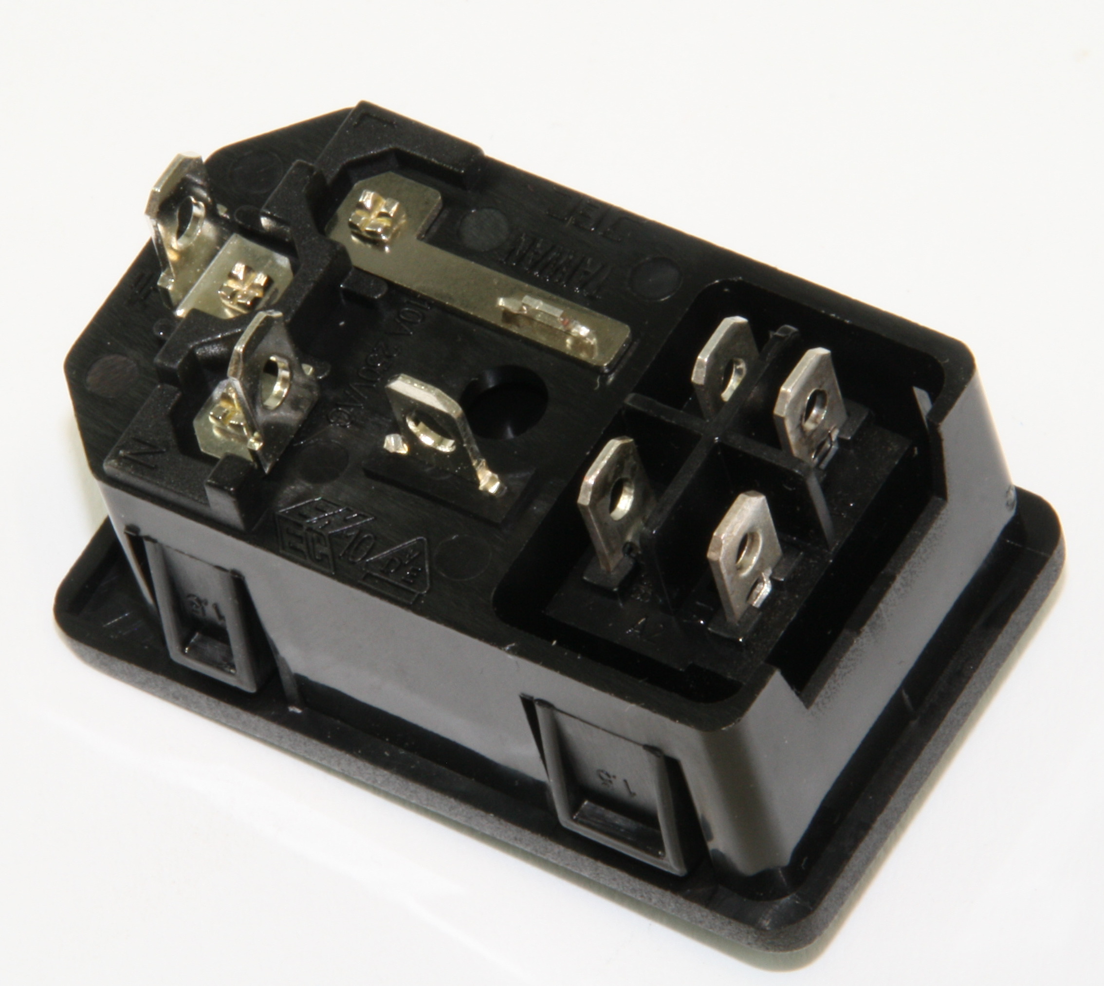 IEC C14 Power Connector Switch,1xFuseh.,Snap Elektronik Lavpris Aps