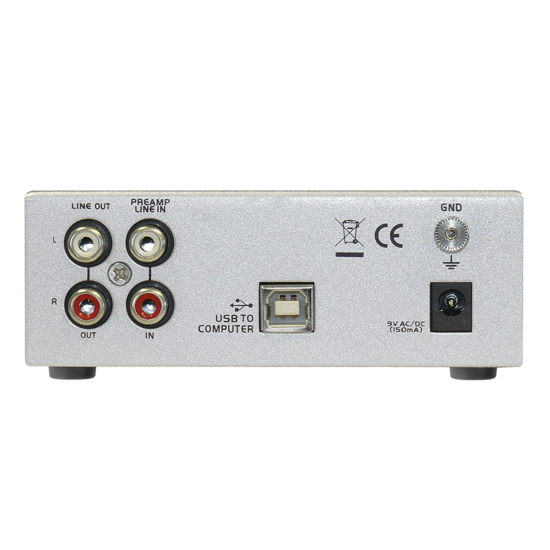 Pladespiller Forforstærker, USB sølv | Elektronik Lavpris Aps
