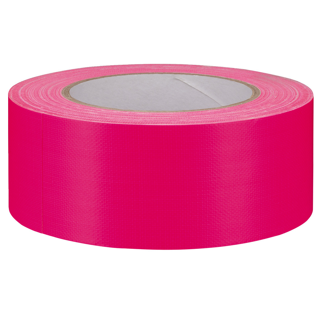 Utilfreds officiel i det mindste Gaffatape, 50mm x 25m, Neon-pink, UV-aktiv | Elektronik Lavpris Aps