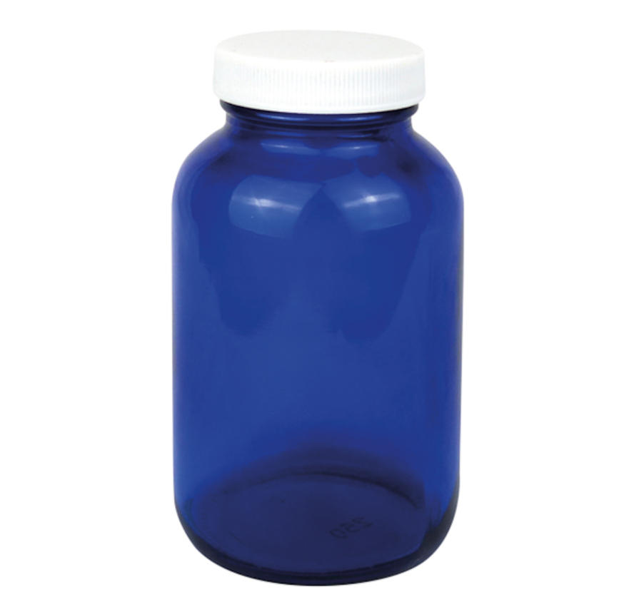 købmand Perth Vind Apotekerflaske, Glas, 250ml, blå | Elektronik Lavpris Aps