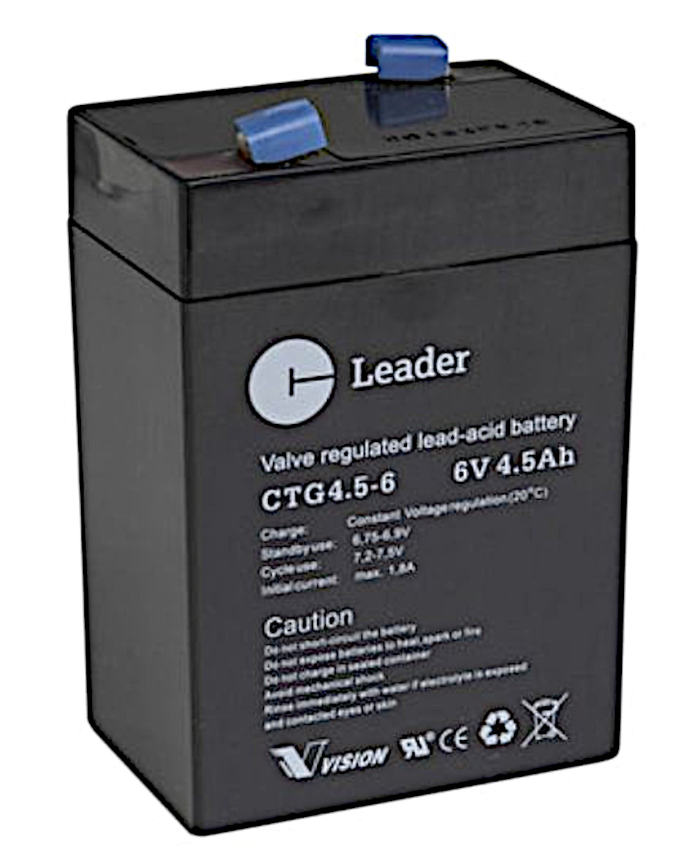 Bly-Acid batteri 6V, 4,5Ah Elektronik Lavpris Aps