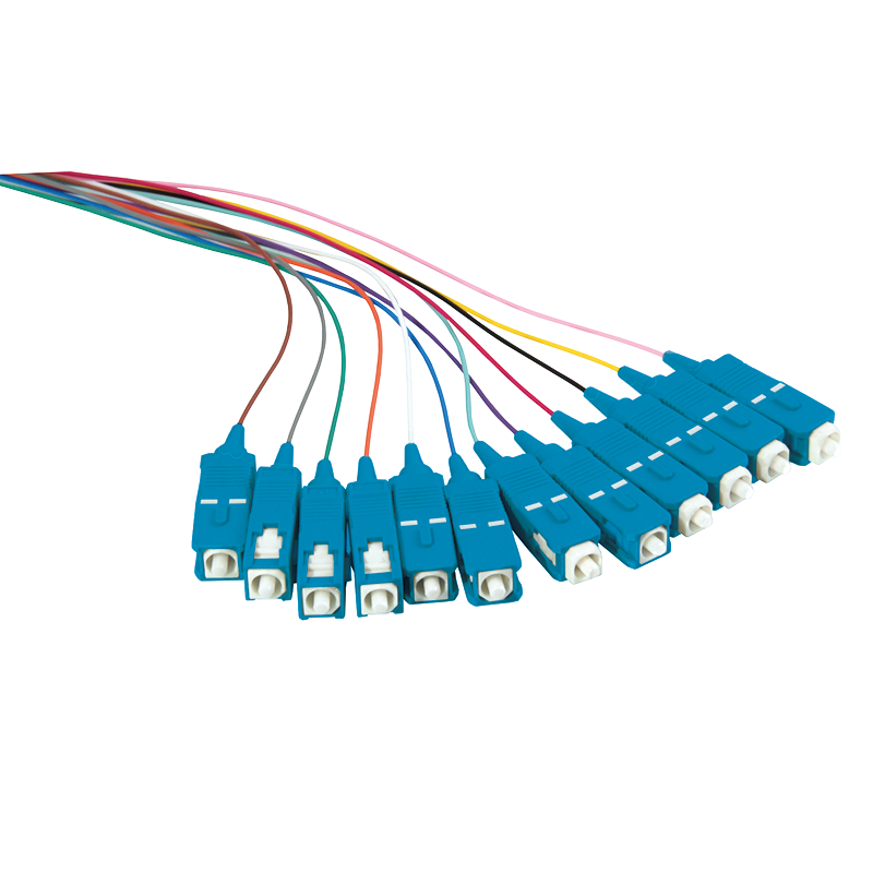 Fibre Pigtail Set 12 x SC OS2 2m, colored, blue connector Elektronik