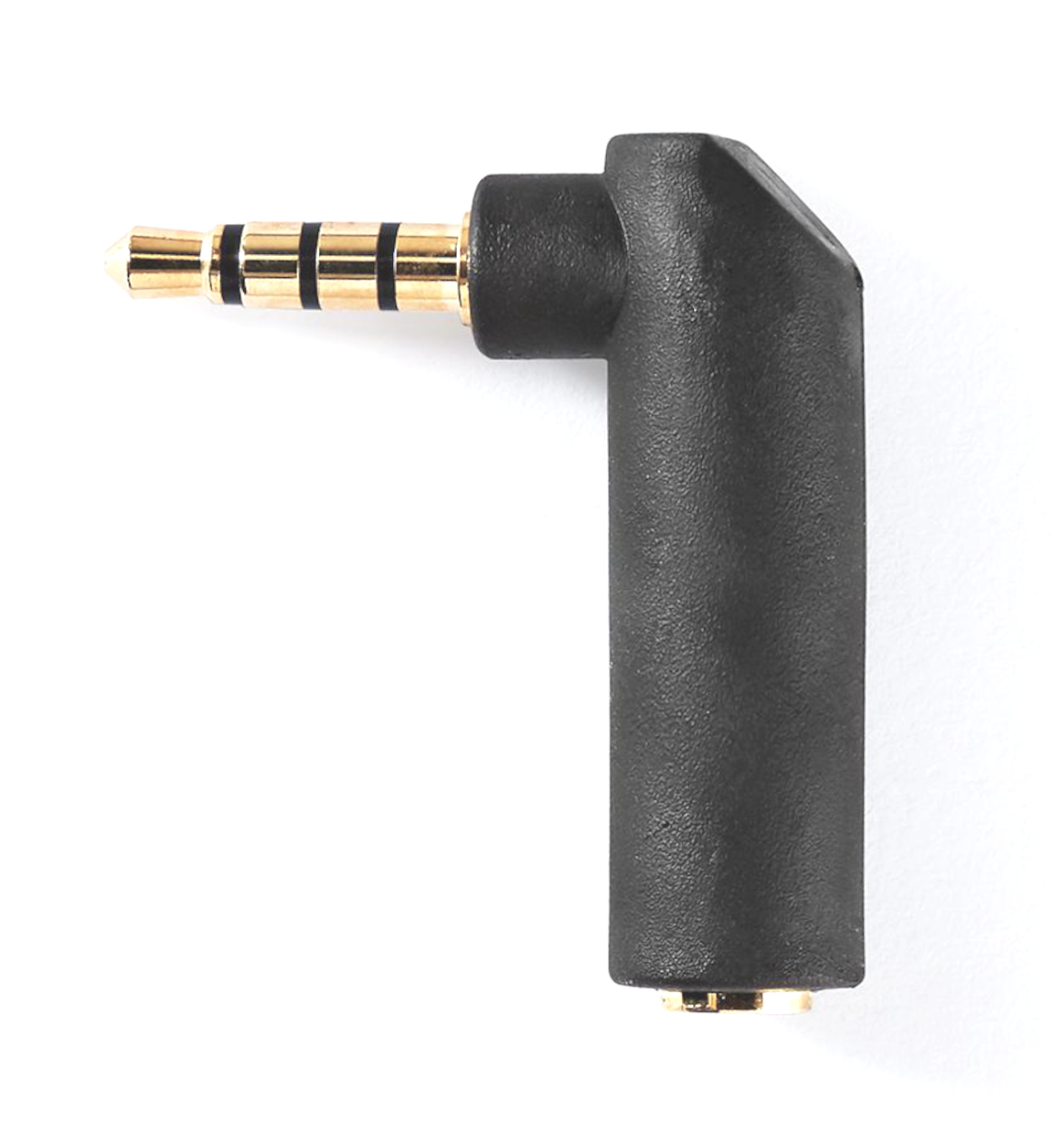 Stereo Audio Adapter, 3.5mm han 3.5mm hun, forgyldt, vinkel | Elektronik Lavpris Aps