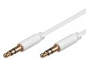 W69114 3.5 mm minijack stereo til minijack stereo kabel 3 meter rund hvid passer til smartphone