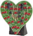 MK101 elektronik byggesæt som blinkende hjerte med 28 røde lysdioder