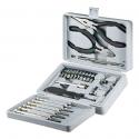 W77093 værktøj sæt med 25 dele i smart sammenfoldelig kasse skruetrækkere bitsæt topnøgle multitang
