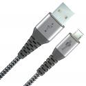 W49273 usb laderkabel til smartphone micro til usb a textil længde 50 centimeter