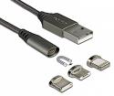 85705 3-i-1 opladerkabel til smartphone lightning, micro og usb-c adapter