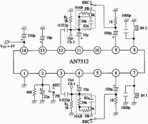 DUAL RECORDING /PLAYBACK PRE AMPLIFIER DIP-14 | Elektronik Lavpris Aps