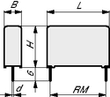 MKP4U2,2K160-22 Foliekondensator 2.2 µF 160 VDC , 100 VAC 22 mm, 10%