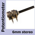 P20MGK220-STEREO Potentiometer 6mm. STEREO LOG. 2x220K