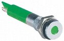 Q6F1CXXG24E 6mm flush satin chrome LED, green 24Vdc