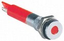 Q8F1CXXR24E 8mm flush satin chrome LED, red 24Vdc
