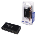 UA0085 LOGILINK 4 Port USB-2.0 HUB, M/Strøm, Sort