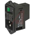 DD11.0124.1111 IEC C14 Power Connector Switch med GRØN lys, 2xFuse