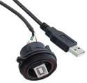 PX0844/B/0M50/A Bulgin USB-stik Version 2.0, Han, Lige, Panelmontering, 30 V ac, 1A, USB, PX0844/A/0M50