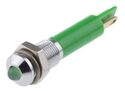 Q6P1CXXG24E 6mm flush satin chrome LED, green 24Vdc