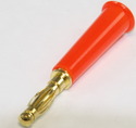 BC-003/R Bananstik HAN 4mm Rød, Guld, Loddemontering
