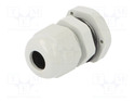 D.3071 Cable gland; PG9; IP67; Mat: polyamide; grey; Conform to: DIN 40430