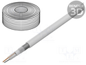 TASKER-C128 Mikrofonkabel 2 x 0.35 mm² (Ø=6,3mm.), hvid Mikrofonkabel 2 x 0.35 mm² (Ø=6,3mm.), hvid, 2 kerner kobber