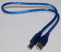 USB-AB-050-BLUE USB-kabel, standard, A til B, 0,5 meter, BLÅ