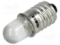 LW-E10-12AC/DC E10-Lampe 12V Hvid LED Ø=10x25mm.