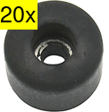 300-95-895 Gummifødder Ø=16mmx8mm, 20 stk., sort