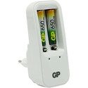 PB410 GP Lader til Ni-MH AA og AAA genopladelige batterier - batterioplader til 2 stk AA eller 2 stk AAA genopladelige batterier