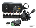 PCE1000-UNI Universal Strømforsyning, 3-12V, USB, 1A