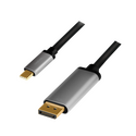 CUA0100 USB Type-C cable, C/M to DP/M, 4K, alu, black/grey, 1.8 m