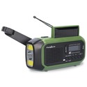 N-RDDBCR2000GN Nødradio | DAB+ / FM / Solar Powered / USB Drevet | Vækkeur | Grøn / Sort