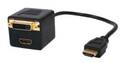 N-CABLE-566 Kabelsplitter, HDMI ---> HDMI + DVI-D, guldbelagt