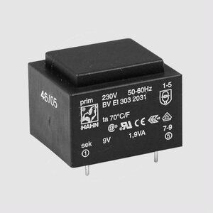 BVEI3032030 Transformer 1,9VA 230V 6V 316mA