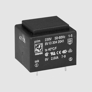 BVEI3042043 Transformer 2,6VA 230V 15V 174mA