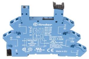 F9351-24 DIN Rail Socket f. F3451 24VDC, screwless 93.51.7.024