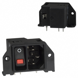 DC21.0023.1111 IEC C14 Plug Switch med RØD lys i switch