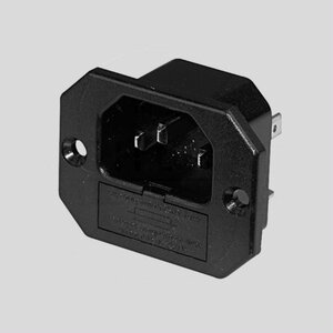 GSI-4,8 IEC C14 Power Connector Fuseh. Sp=36mm 4,8mm