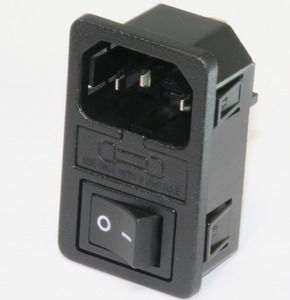 GSW101SW-SI IEC C14 Power Connector Switch,1xFuseh.,Snap