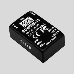 SCW05A-15 DC/DC-Conv 9-18V:+15V 400mA 6W